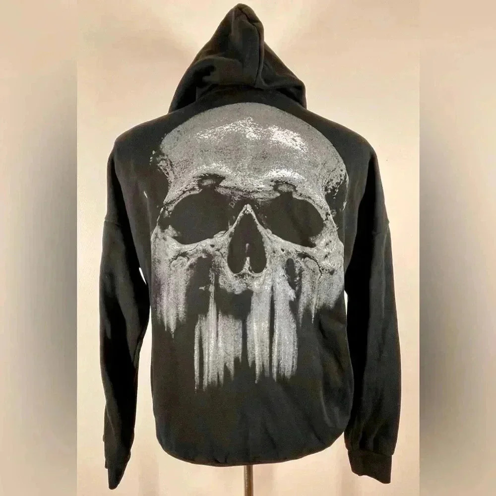 Skull Zip Hoodie | Metal / Halloween | Social Collision | XL